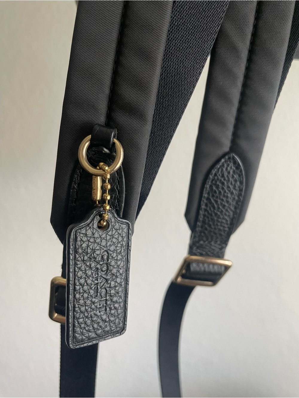Coach mini Black Pebbled Backpack with Gold Details - Picture 5 of 8